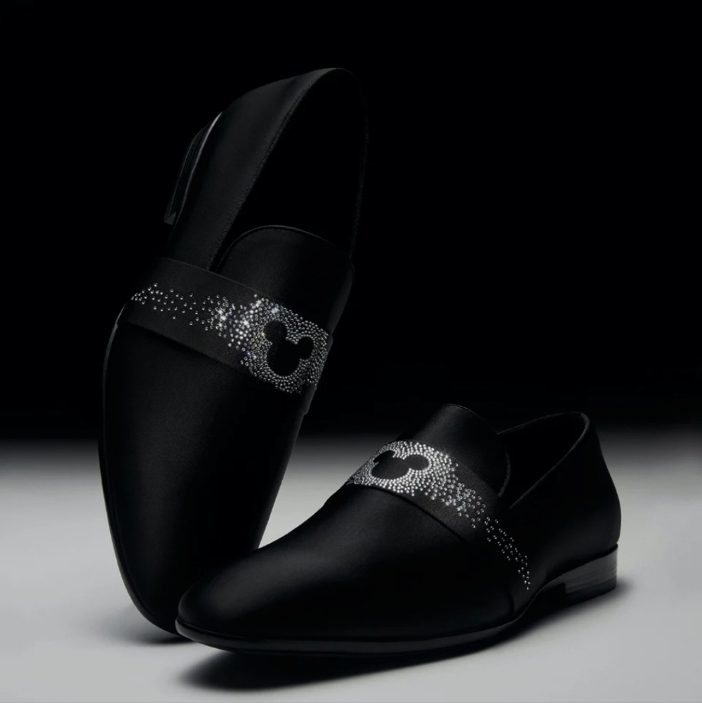 Aldo X Disney Collab 100 Anniversay Men's Black Slip-On Sequined Loafers Size 10
